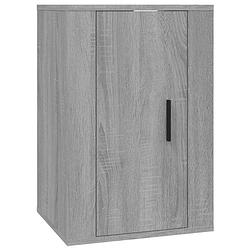 Foto van The living store tv-kast - grijs sonoma eiken - 40 x 34.5 x 60 cm - wandgemonteerd - met opbergruimte -