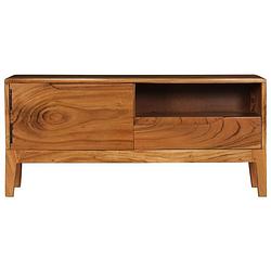 Foto van The living store houten tv-meubel - massief acaciahout - 88 x 30 x 40 cm - gepolijst - geverfd en gelakt