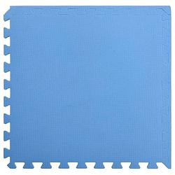 Foto van The living store puzzelsportmat - blauw - 60 x 60 x 1 cm - anti-slip eva-schuim
