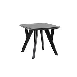 Foto van Side table 50x50x42 cm quenza acacia wood matt black