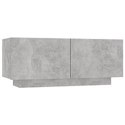 Foto van The living store tv-meubel 100x35x40 cm spaanplaat betongrijs - kast