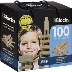 Foto van Bblocks bouwplankjes - 100 plankjes - naturel hout