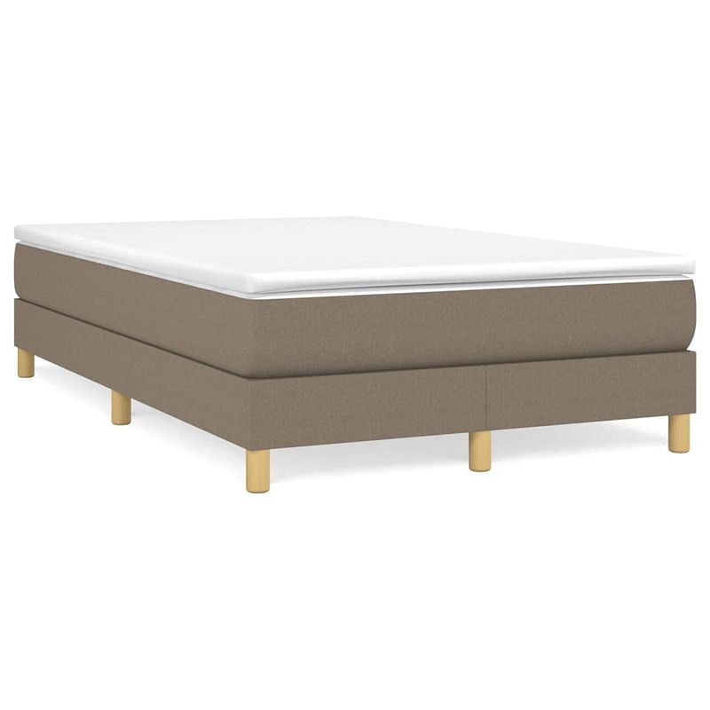 Foto van The living store boxspringbed - taupe - 203 x 120 x 25 cm - pocketvering matras - middelharde ondersteuning -