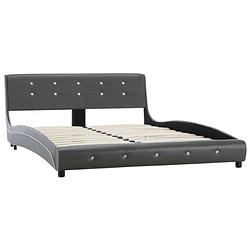 Foto van The living store bedframe klassiek grijs - 223 x 145 x 69.5 cm - geschikt voor matras 140 x 200 cm