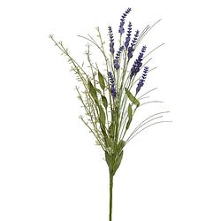 Foto van Lavendel kunstplant - kunststof - paars - 4 x 13 x h75 cm - kunstplanten