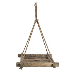 Foto van Clayre & eef plantenhanger binnen 36*36 cm bruin hout hangpot bruin hangpot