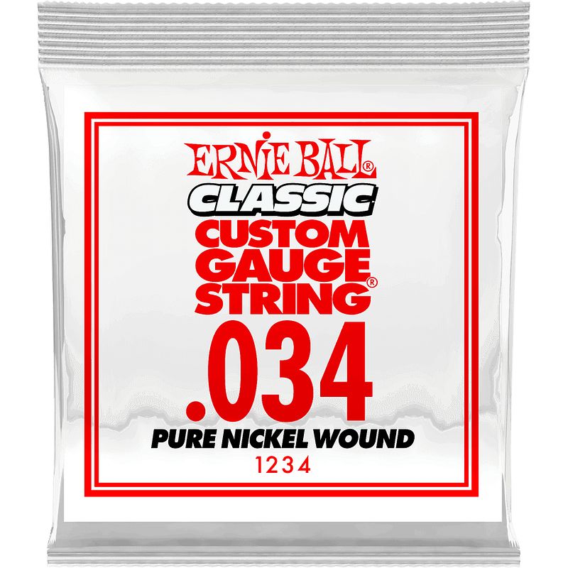 Foto van Ernie ball 1234 .034 classic pure nickel wound losse snaar voor elektrische gitaar