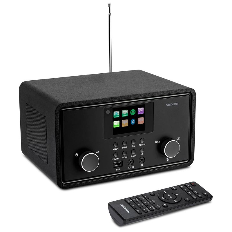 Foto van Medion p85027 - dab+ stereo radio - wifi - fm - bluetooth - spotify connect - zwart