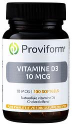 Foto van Proviform vitamine d3 10mcg 100 softgels