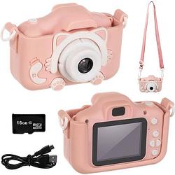 Foto van Kruzzel full hd digitale camera voor kinderen - met meegeleverde mini sd kaart - camera kinderen - roze