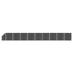 Foto van Vidaxl schuttingpanelenset 1657x(105-186) cm hkc zwart