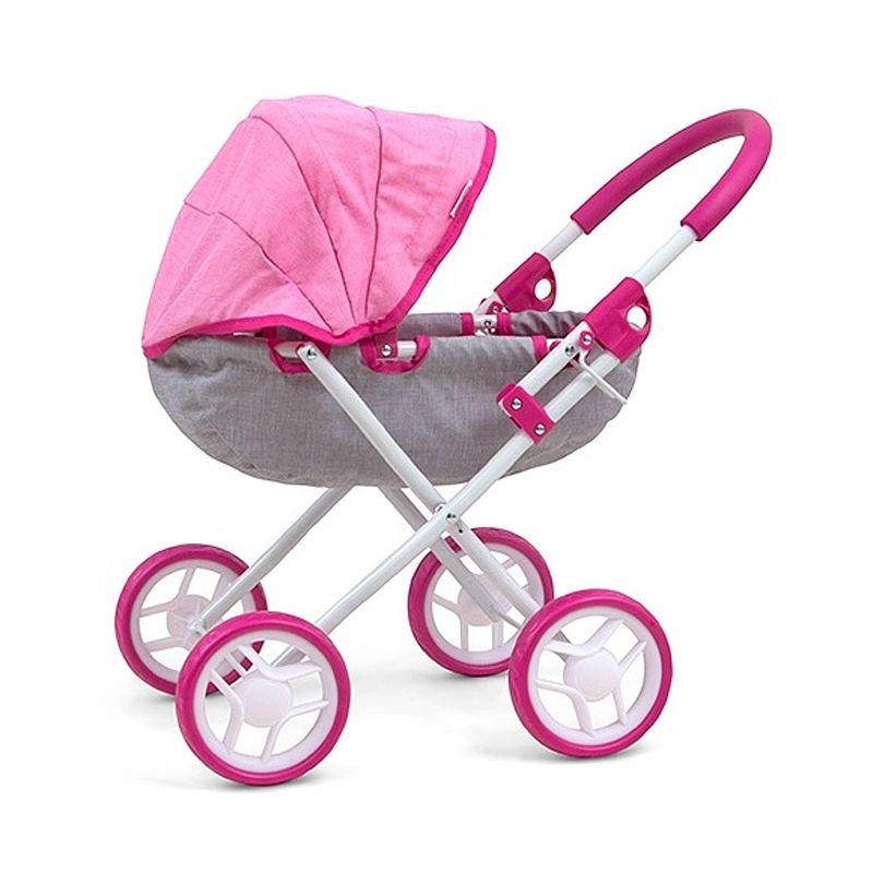 Foto van Milly mally poppenwagen dori prestige 60 cm roze/grijs