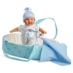 Foto van Berjuan babypop met accessoires junior 28 cm blauw 6-delig