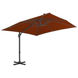 Foto van The living store hangende parasol - terracotta - 300 x 300 x 258 cm - uv-beschermend polyester