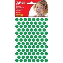 Foto van Apli kids stickers, cirkel diameter 10,5 mm, blister met 528 stuks, groen