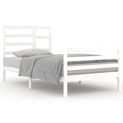 Foto van The living store houten bedframe - eenpersoonsbed 100x200 - hoogwaardig massief grenenhout - stabiel en praktisch