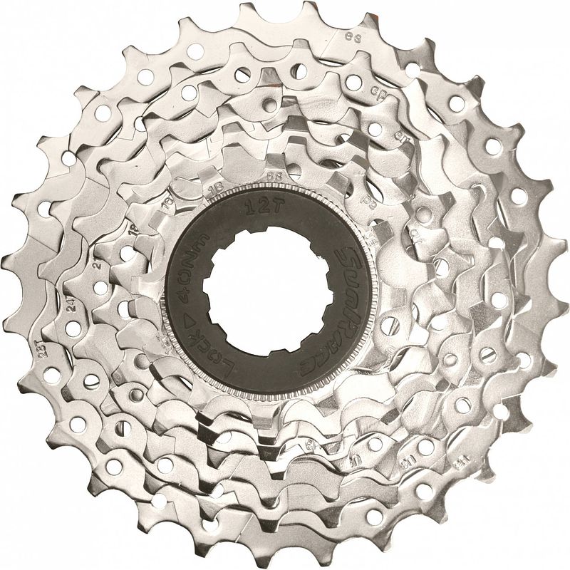 Foto van Sunrace csm63 7 speed cassette 12-28t zilver in box