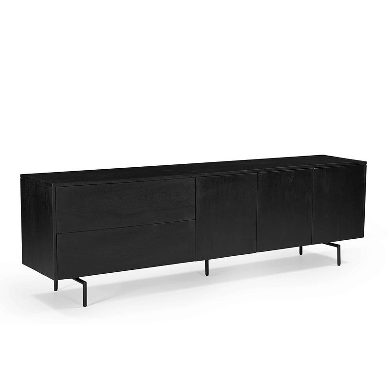 Foto van Giga meubel tv-dressoir zwart - 200cm - mangohout - tv-dressoir cas