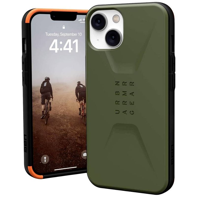 Foto van Urban armor gear civilian case apple iphone 14, iphone 13 olijf