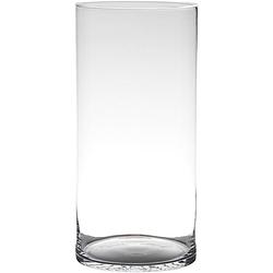 Foto van Glazen bloemen cylinder vaas/vazen 40 x 19 cm transparant - vazen