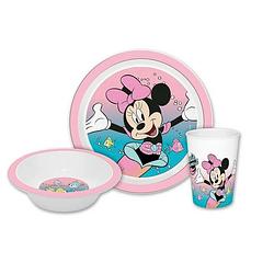 Foto van Disney minnie mouse - kinder ontbijt set - 3-delig - roze - kunststof - serviessets