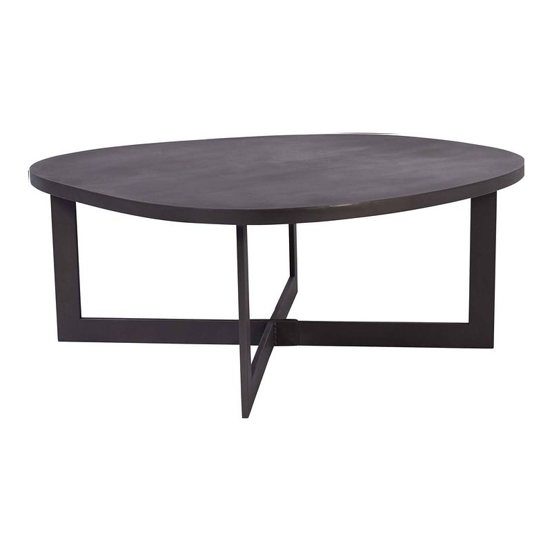 Foto van Ptmd rubin black metal coffee table circular s