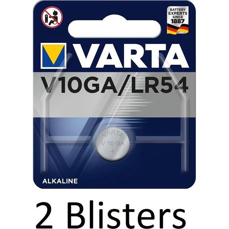 Foto van 2 stuk (2 blisters a 1 st) varta v10ga wegwerpbatterij lr54 alkaline