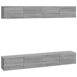 Foto van The living store tv-wandmeubel - sonoma eiken - set van 4 - 100x30x30 cm - bewerkt hout