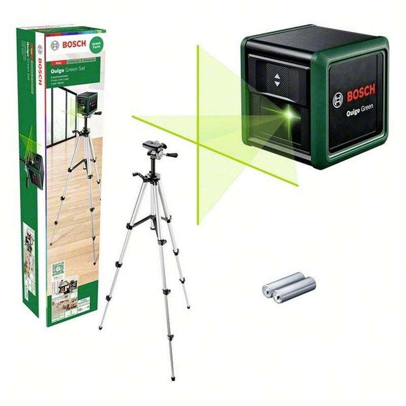 Foto van Bosch home and garden quigo green set kruislijnlaser