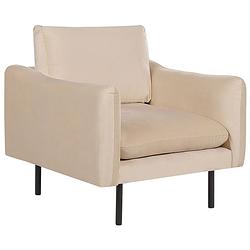 Foto van Beliani vinterbro - fauteuil-beige-fluweel