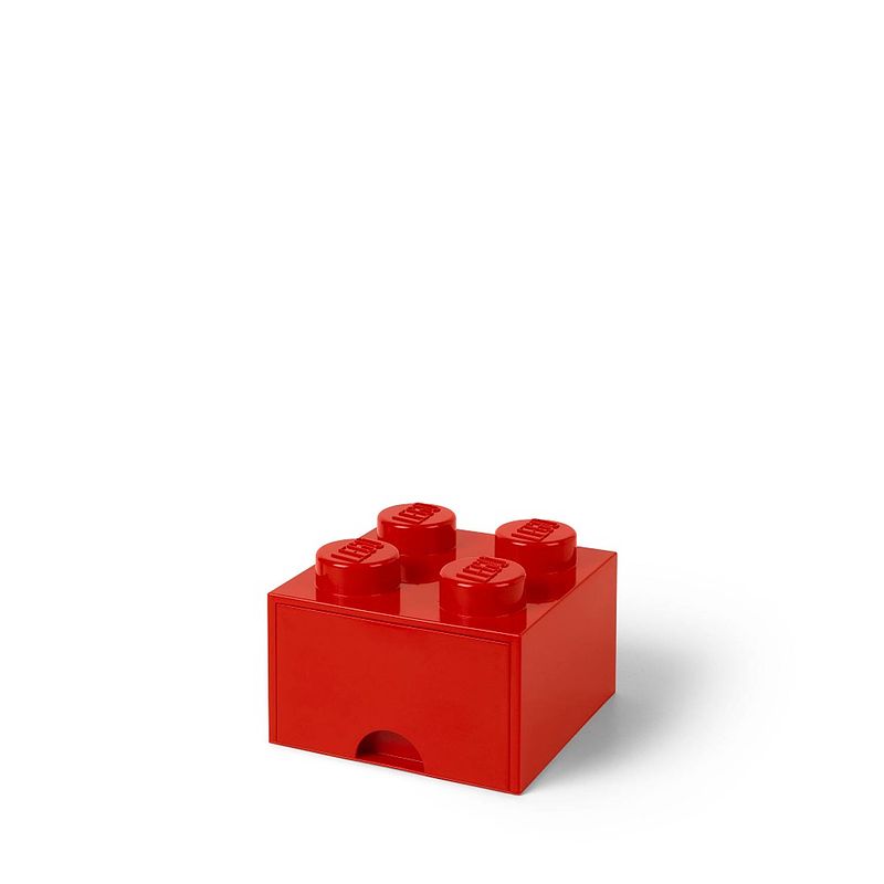 Foto van Set van 2 - opberglade brick 4, rood - lego