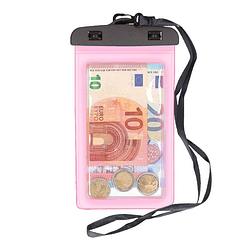 Foto van Bellatio design waterdicht geldbuidel / moneybelt nektasje - roze - telefoonhoesjes