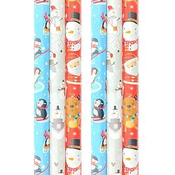 Foto van Noël 3 cadeaupapier - kerstpapier inpakpapier voor kinderen - 3 meter x 70 cm - 6 rollen