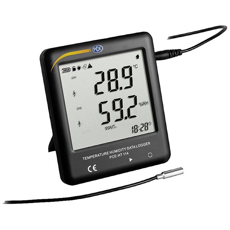 Foto van Pce instruments pce-ht 114 multidatalogger te meten grootheid temperatuur, vochtigheid 0 tot 100 % hrel