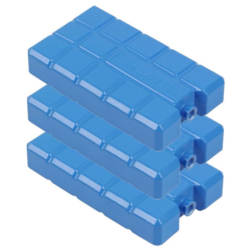 Foto van Set van 3x stuks koelelementen blauw 400 ml 16 x 9 x 3.5 cm - koelelementen