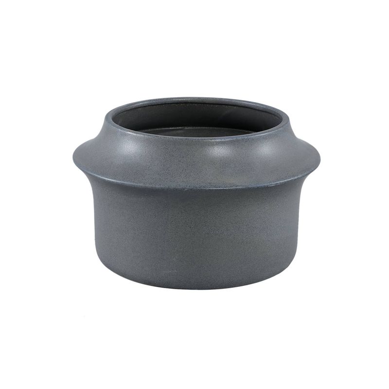 Foto van Ptmd vivaldi grey ceramic pot round low