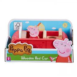 Foto van Peppa pig houten familieauto rood