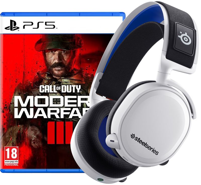 Foto van Call of duty: modern warfare iii ps5 + steelseries arctis 7p+ wit