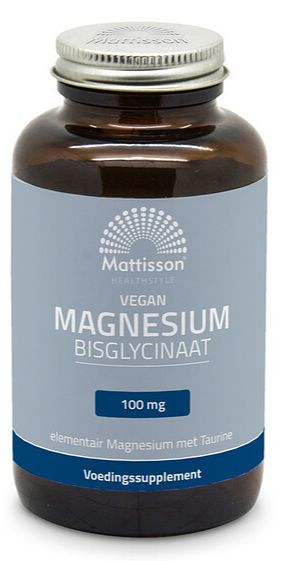 Foto van Mattisson healthstyle magnesium bisglycinaat 100mg tabletten