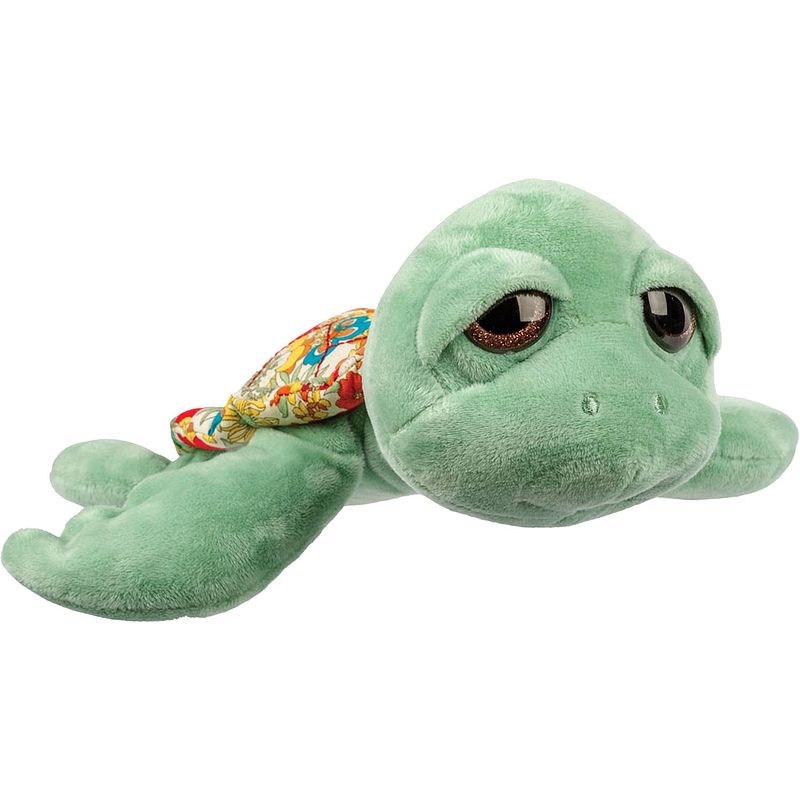 Foto van Suki gifts pluche zeeschildpad jules knuffeldier - cute eyes - lichtgroen - 24 cm - knuffel zeedieren