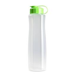 Foto van Kunststof waterfles 1500 ml transparant met dop groen - drinkflessen