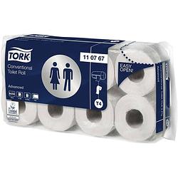 Foto van Tork toiletpapier advanced, 2-laags, systeem t4, 250 vellen, pak van 8 rollen 8 stuks