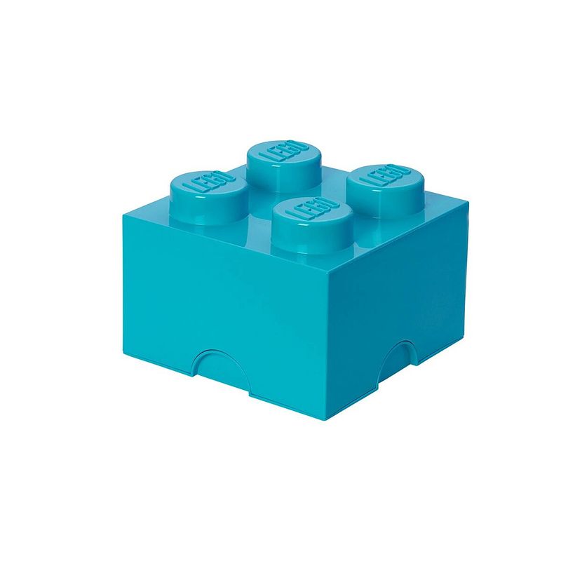 Foto van Set van 2 - opbergbox brick 4, azuurblauw - lego