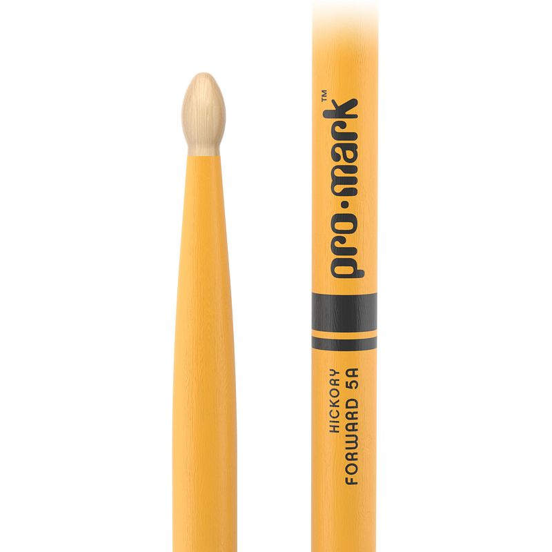 Foto van Promark tx5aw-yellow classic forward 5a yellow hickory drumstokken met houten tip