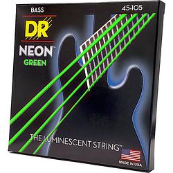 Foto van Dr strings ngb-45 hi-def neon green 45-105 set snaren voor elektrische basgitaar