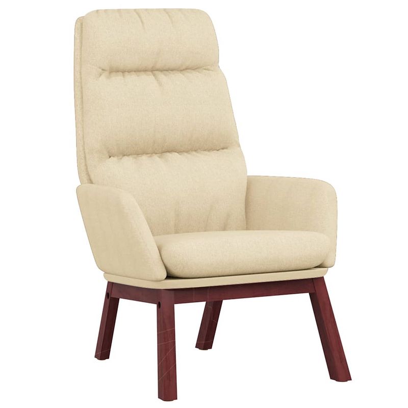 Foto van The living store fauteuil relaxstoel - crème - 70 x 77 x 98 cm - dik gevoerd