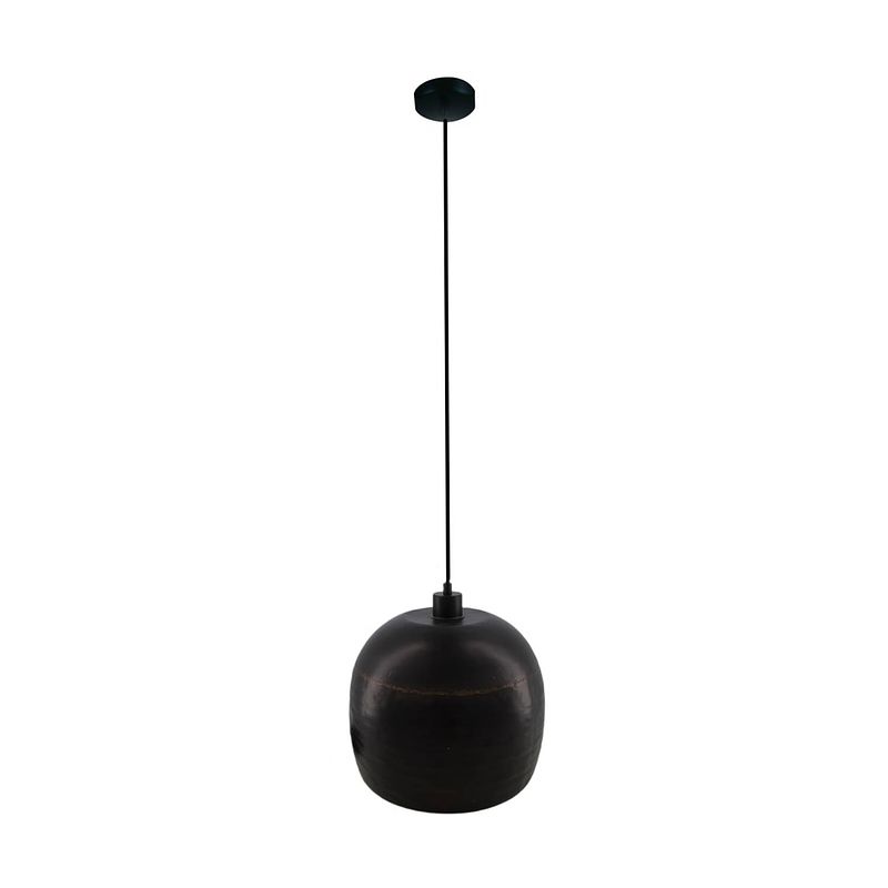 Foto van Dknc - hanglamp metaal - 28x28x25 cm - bruin