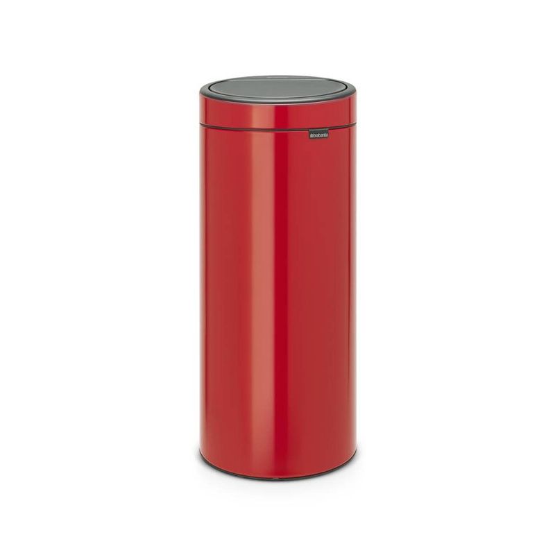 Foto van Brabantia touch bin afvalemmer 30 liter met kunststof binnenemmer - passion red