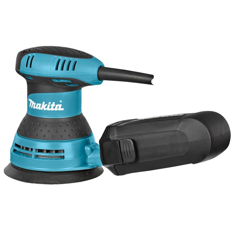 Foto van Makita schuurmachine met stofzak 300 w blauw en zwart