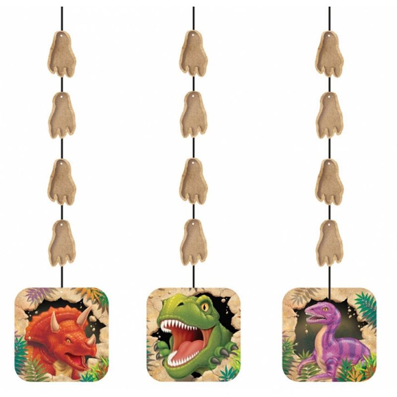 Foto van Dinosaurus feest thema hangdecoraties 3x stuks - hangdecoratie